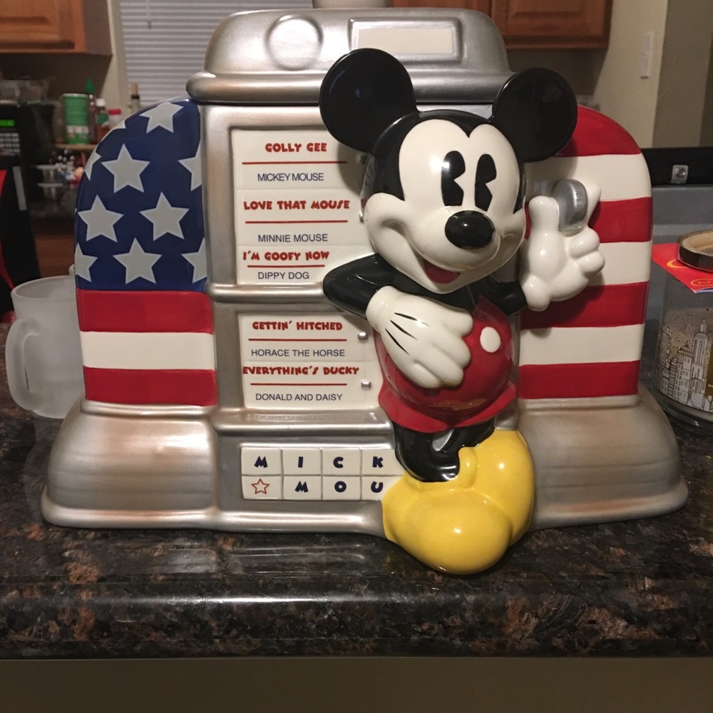 Vintage Mickey Mouse juke box cookie jar.